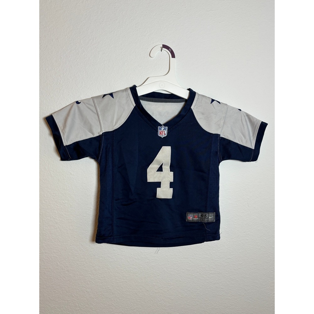 Nike Dallas Cowboys Dak Prescott Jersey Toddler Size 4/5 Navy Blue Silver NFL